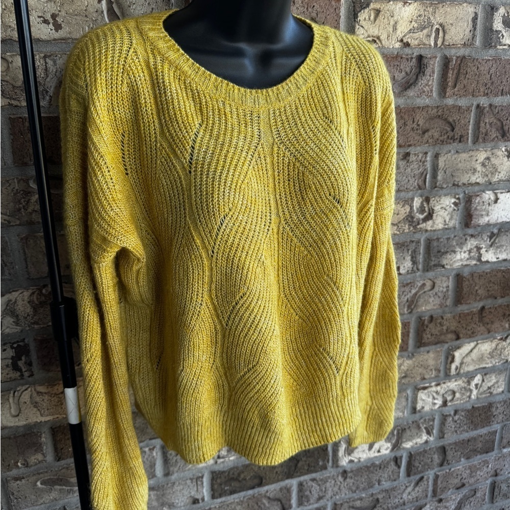 Anthropologie Keely Cable-Knit Sweater in Yellow-Mustard , Size XS - Picture 5 of 15